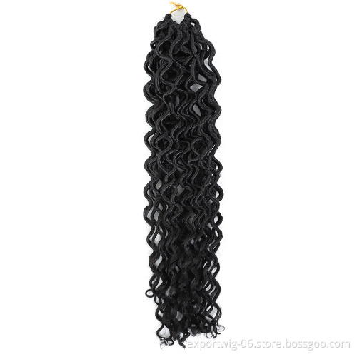 Curly Crochet Braids Soft Faux Locs Synthetic Crochet Braids Hair Extensions Goddess Faux Locs with Curl Ends Synthetic Braidin